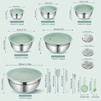 Zenora 29pcs Stainless Steel Mixing Bowl Set