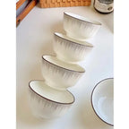 Zenora 12-Piece Black & White Ceramic Dinnerware Set