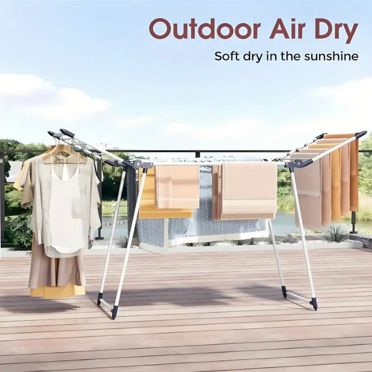 Zenora Freestanding Folding Metal Clothes Drying Rack