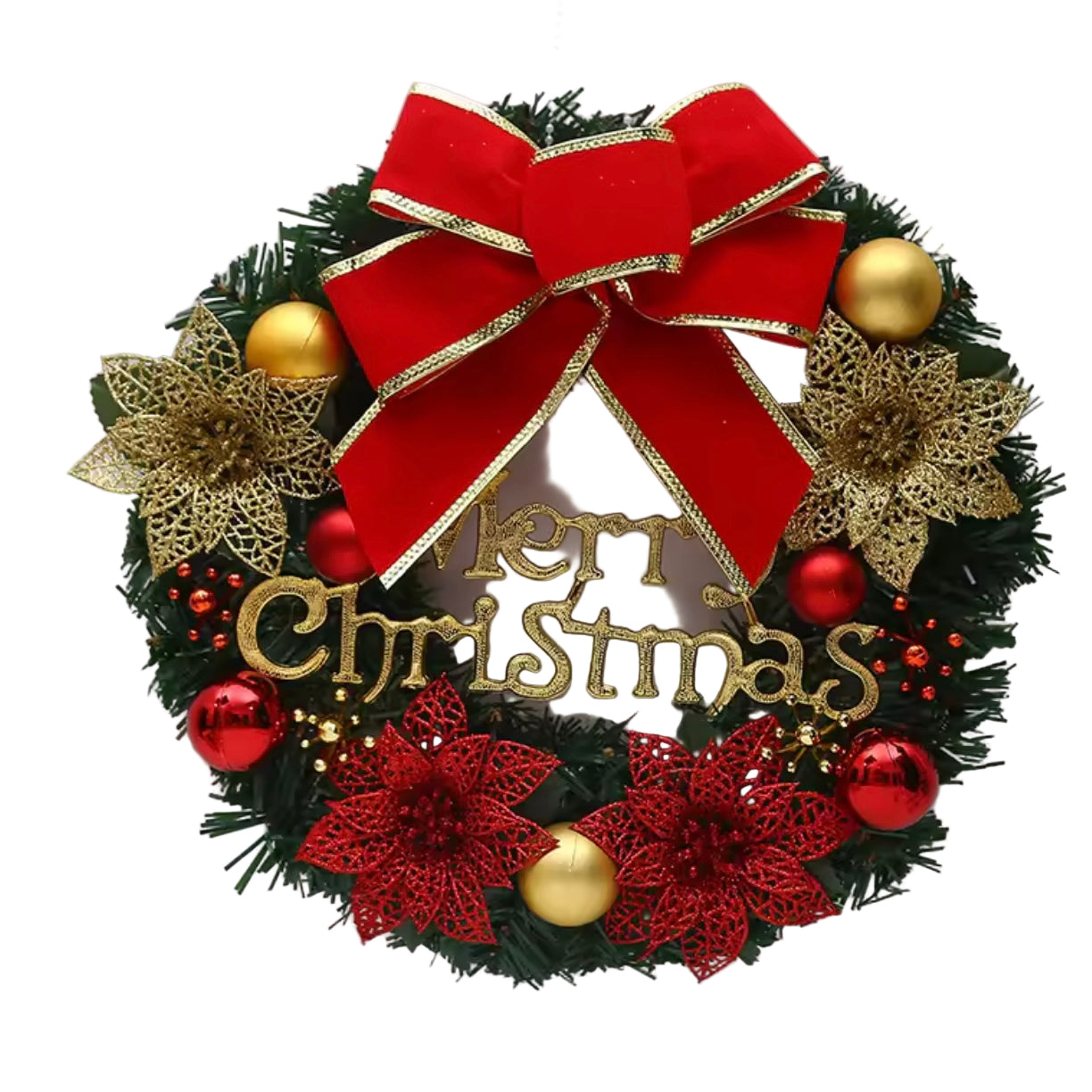 Zenora 45cm Golden Christmas Wreath with Lights