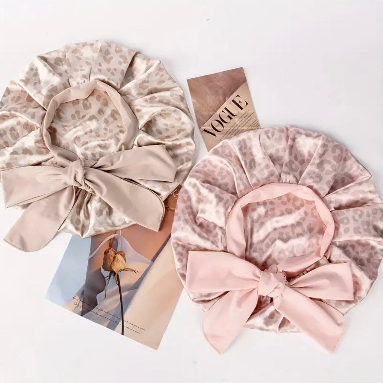 Zenora Ellitina Leopard Print Satin Sleep Cap