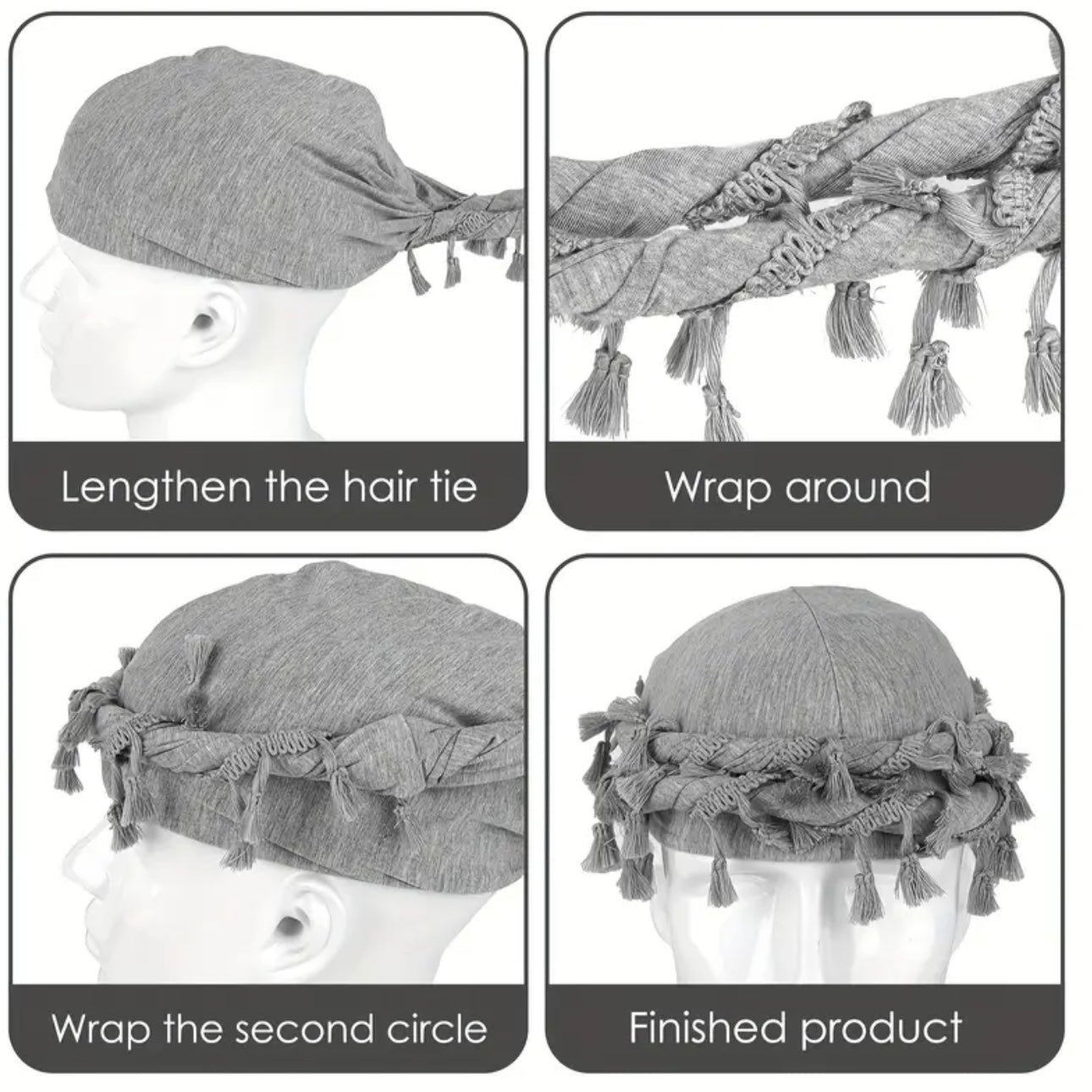 4pcs Funky Retro Tassel Headbands & Pirate Hats