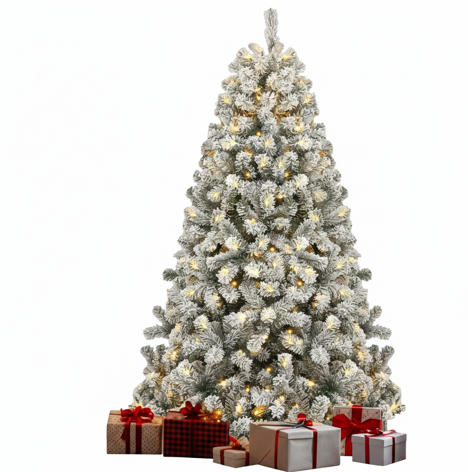 Zenora 6FT Pre-Lit Snow Flocked Christmas Tree