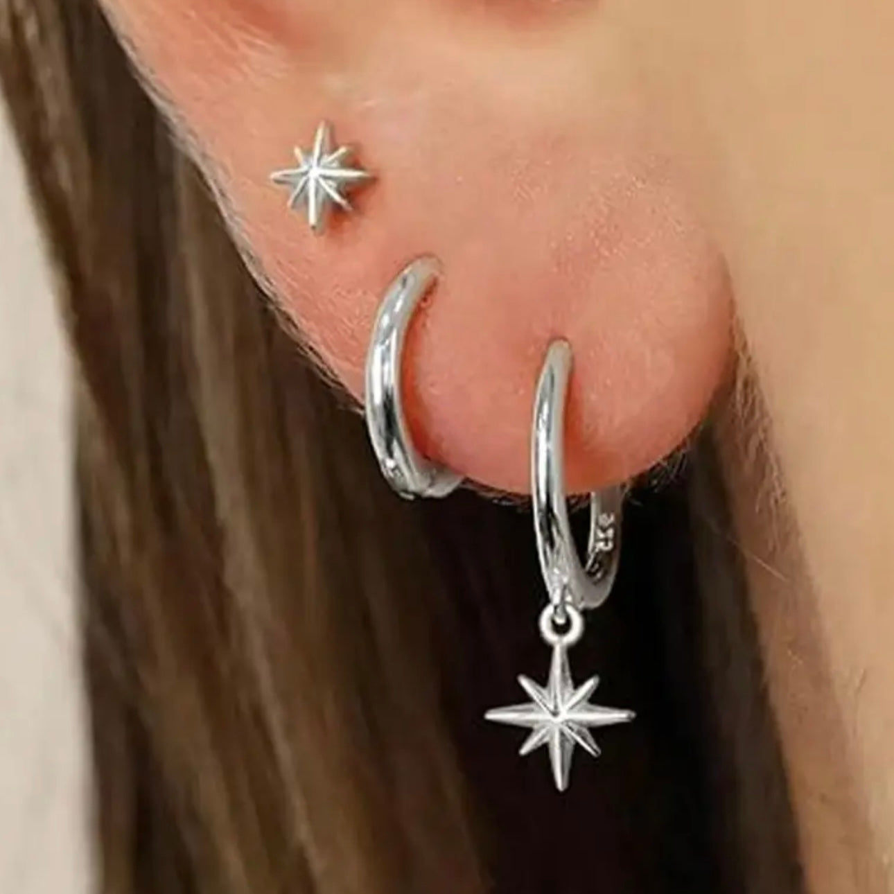 3-Piece Octagonal Star Earring Set