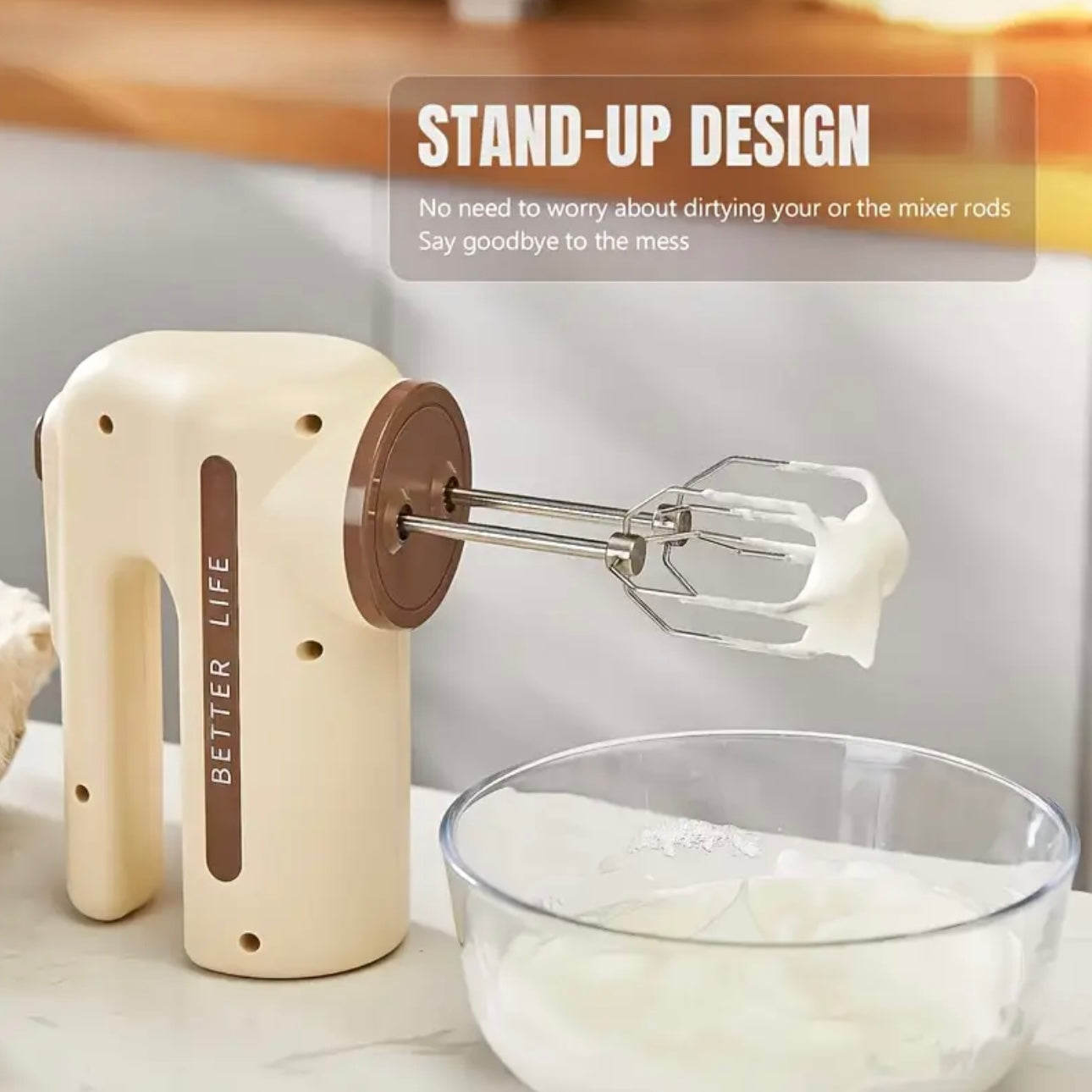 Zenora Dual-Color Rechargeable Electric Hand Mixer