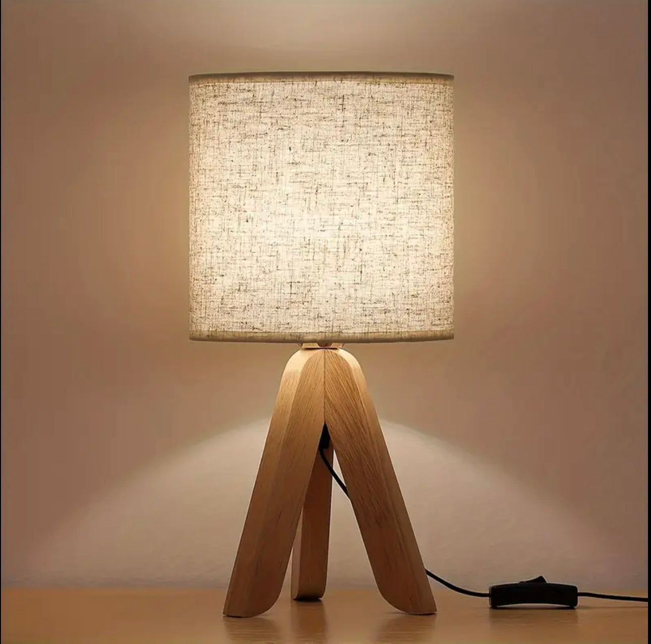 Zenora Charming Wooden Tripod Table Lamp