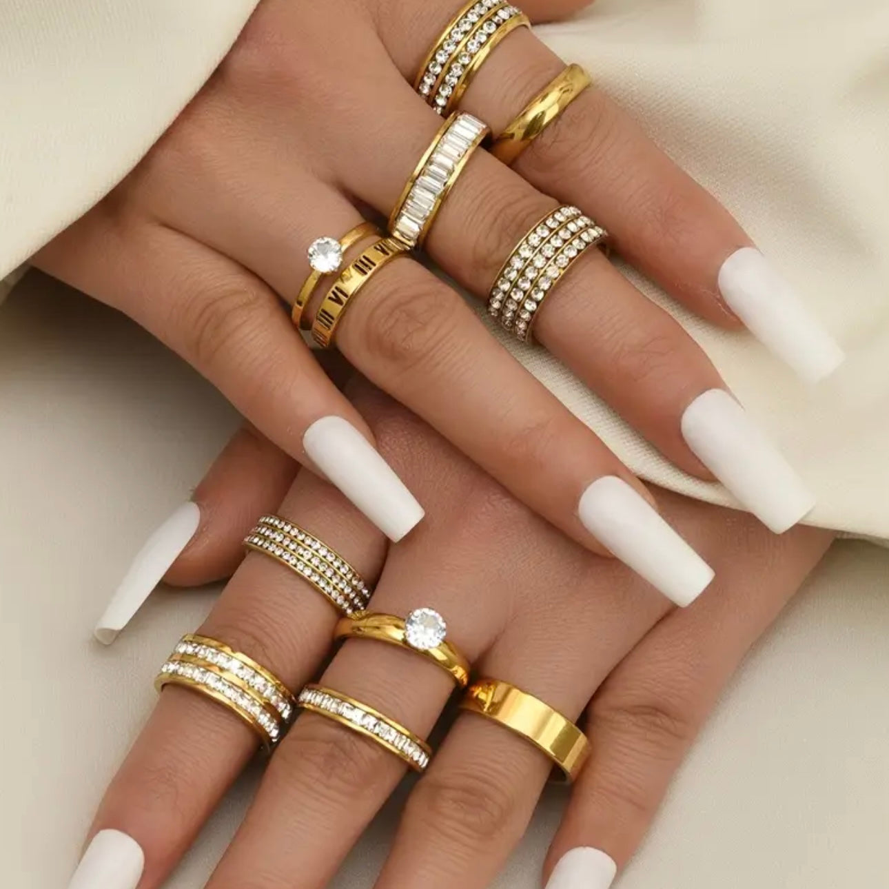 Luxe Radiance 10-Piece Women’s Ring Set