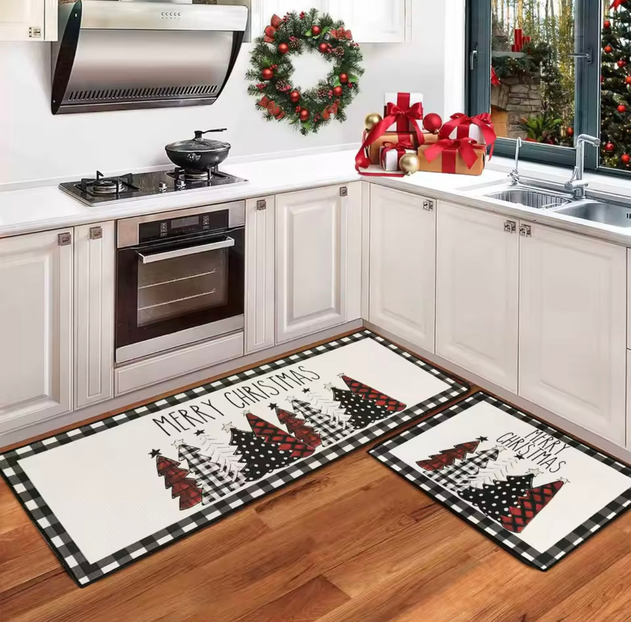 Zenora Cozy Plaid Christmas Tree Floor Mat