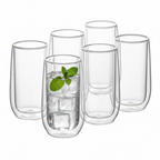 Zenora 6pcs Double-Wall Borosilicate Glass Cups