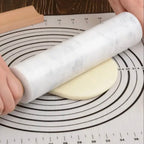 Zenora Marble Rolling Pin with Wooden Handles & Base