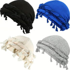 4pcs Funky Retro Tassel Headbands & Pirate Hats