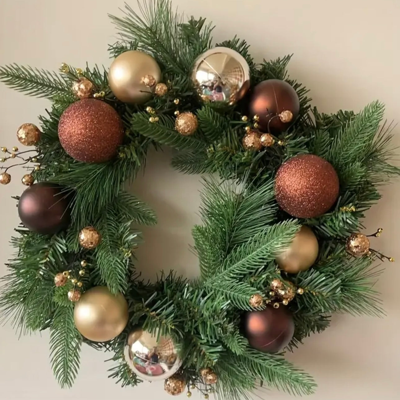Zenora Colorful Ball Flower Christmas Wreath