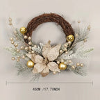 Zenora Christmas Wreath with Golden Balls & Pine Cones