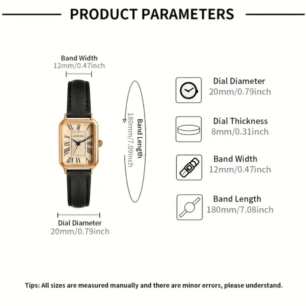 LUCKYFOX ÉPOQUE Vintage Square Women’s Quartz Watch