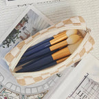 Zenora 3-Piece Quilted & Checkered Makeup Bag Set