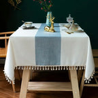 Zenora Bohemian Ruffled Rectangular Tablecloth