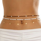 3-Piece Boho Beaded Waist Chain Set — Pearl & Charm Edition