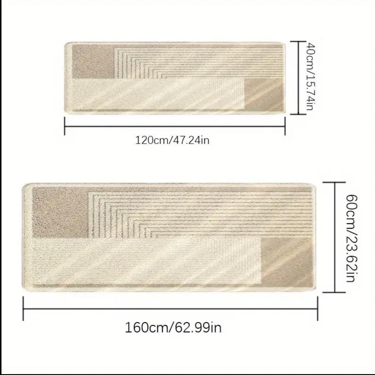 Zenora Japanese-Inspired Cream Striped Area Mat