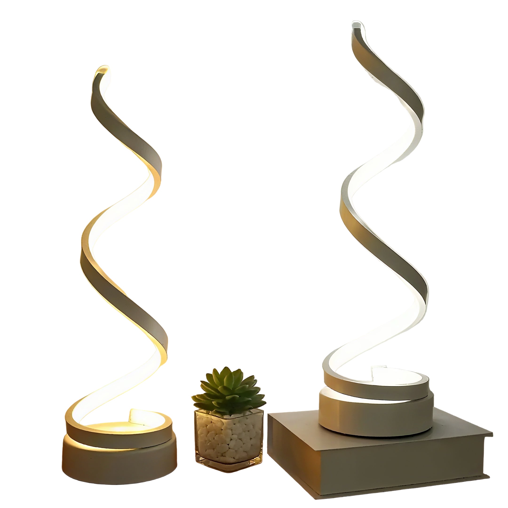 Zenora 2pcs Modern Spiral LED Table Lamps