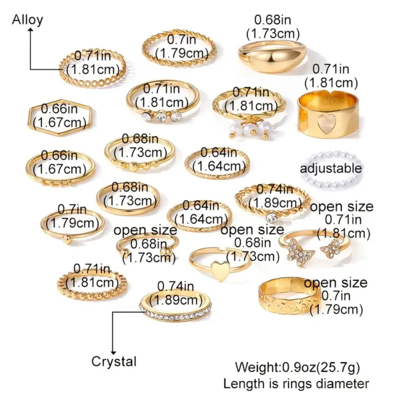 Haute Chic 62-Piece Stackable Ring Set