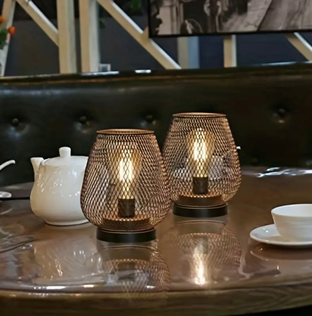 Zenora Metal Cage LED Lantern