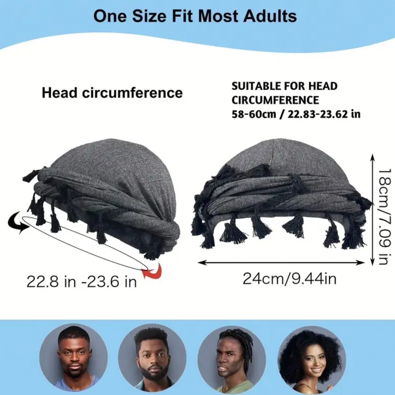 4pcs Funky Retro Tassel Headbands & Pirate Hats