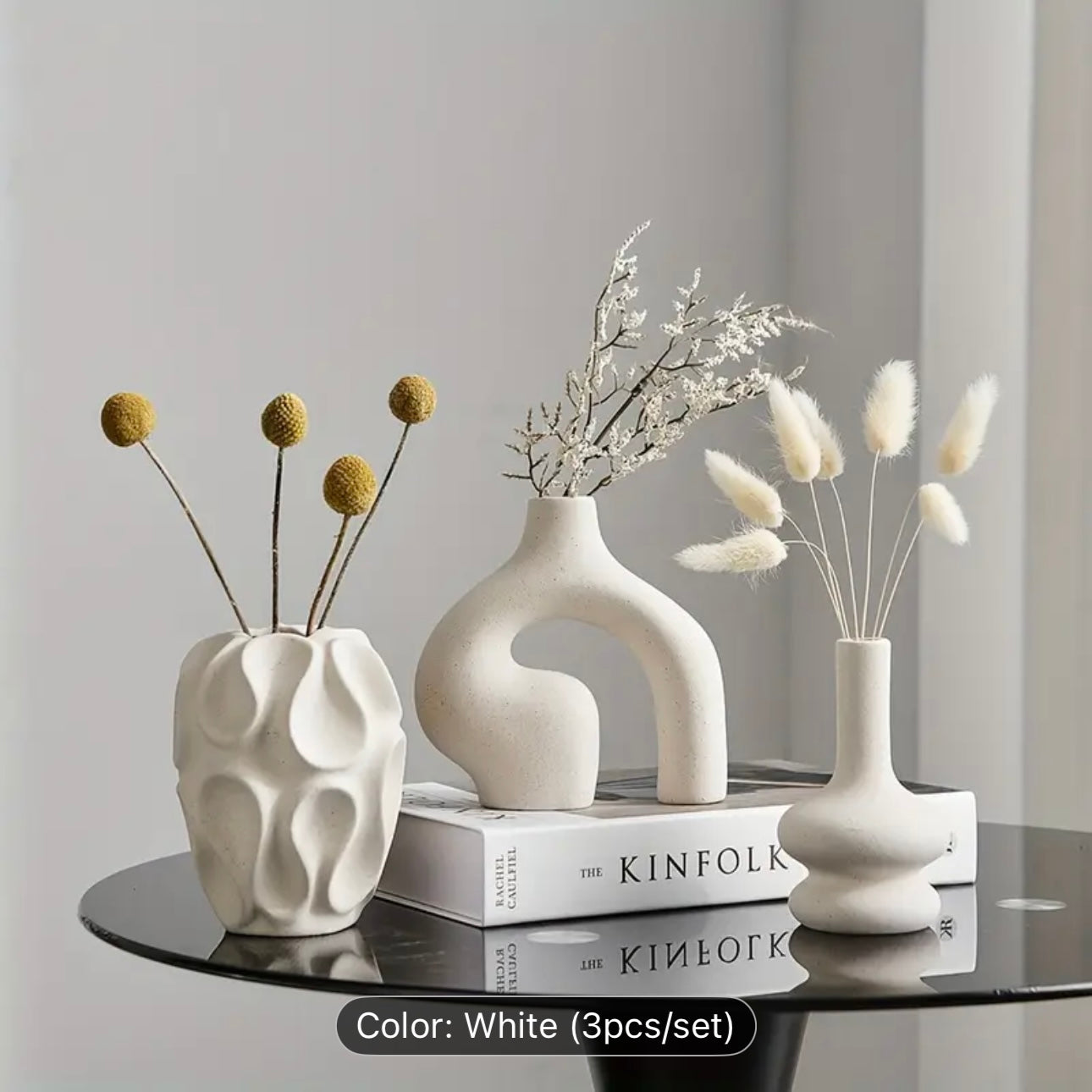 Zenora 3-Piece Modern Boho Ceramic Vase Set