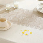 Zenora Minimalist Striped Beige Coffee Table Cover