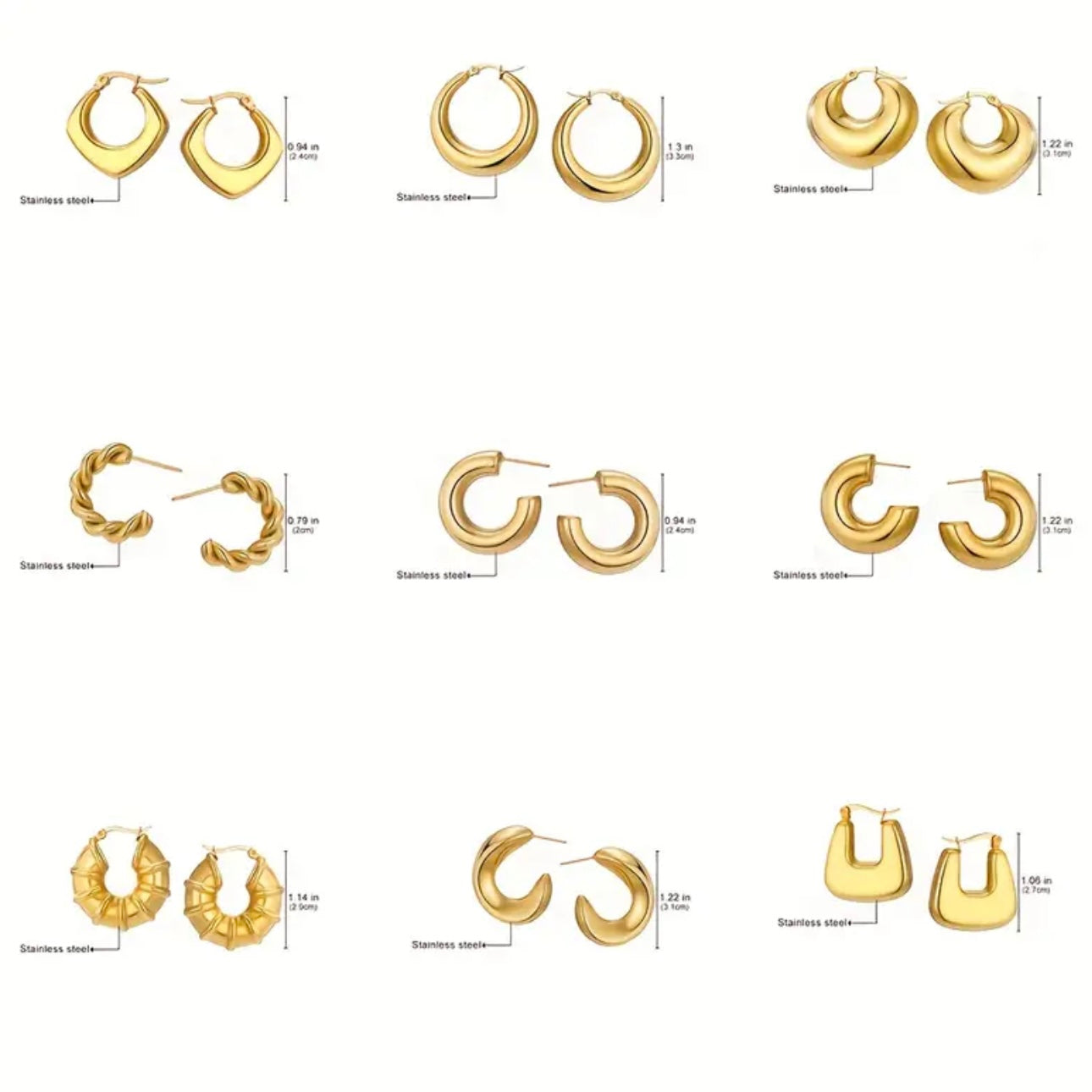 Éclat Luxe 10pcs Women’s Signature Earrings Set