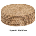 Zenora 10-Piece Natural Wheat Straw Placemat Set