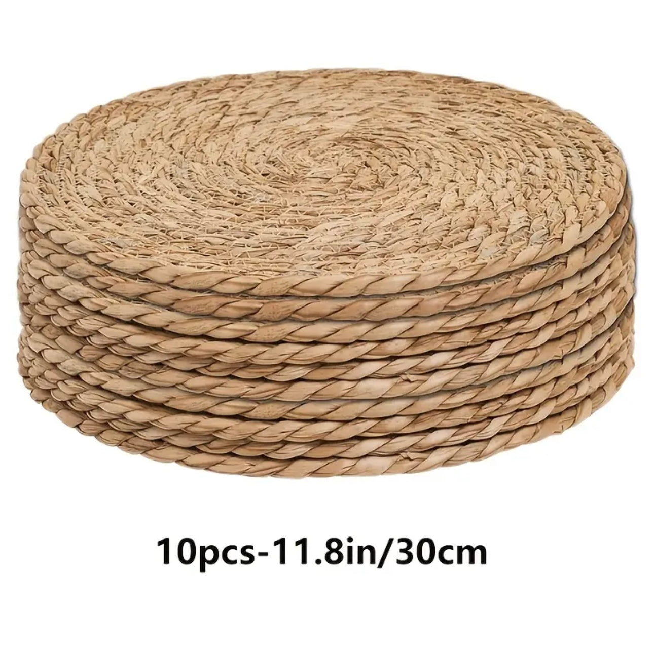 Zenora 10-Piece Natural Wheat Straw Placemat Set