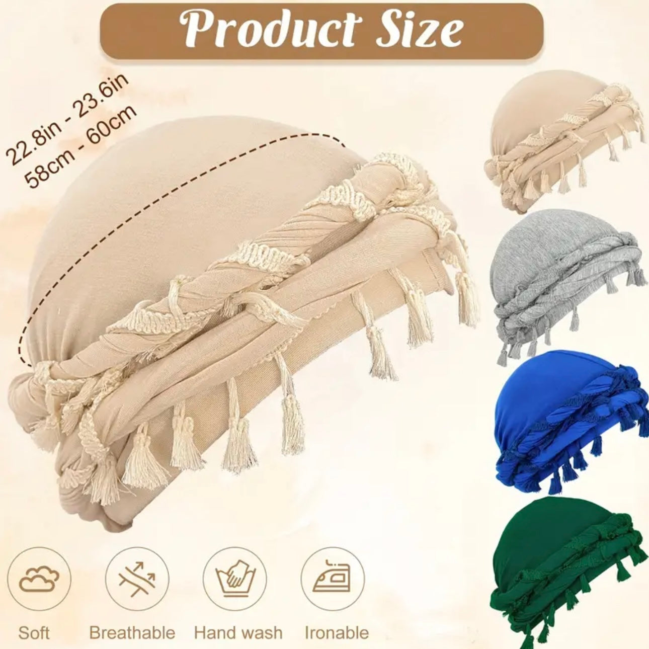 4pcs Funky Retro Tassel Headbands & Pirate Hats