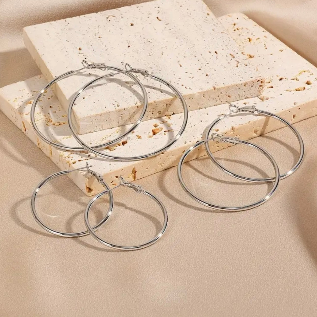 Loro 3-Pair Wide Hoop Earring Set