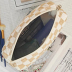 Zenora 3-Piece Quilted & Checkered Makeup Bag Set