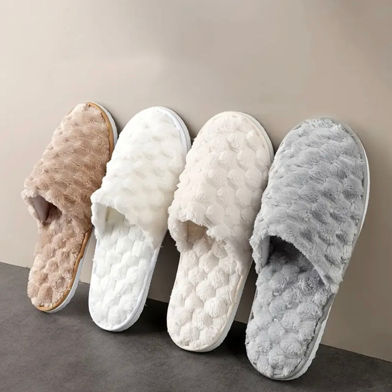 Zenora 5 Pairs Plush Series Indoor Slippers Set