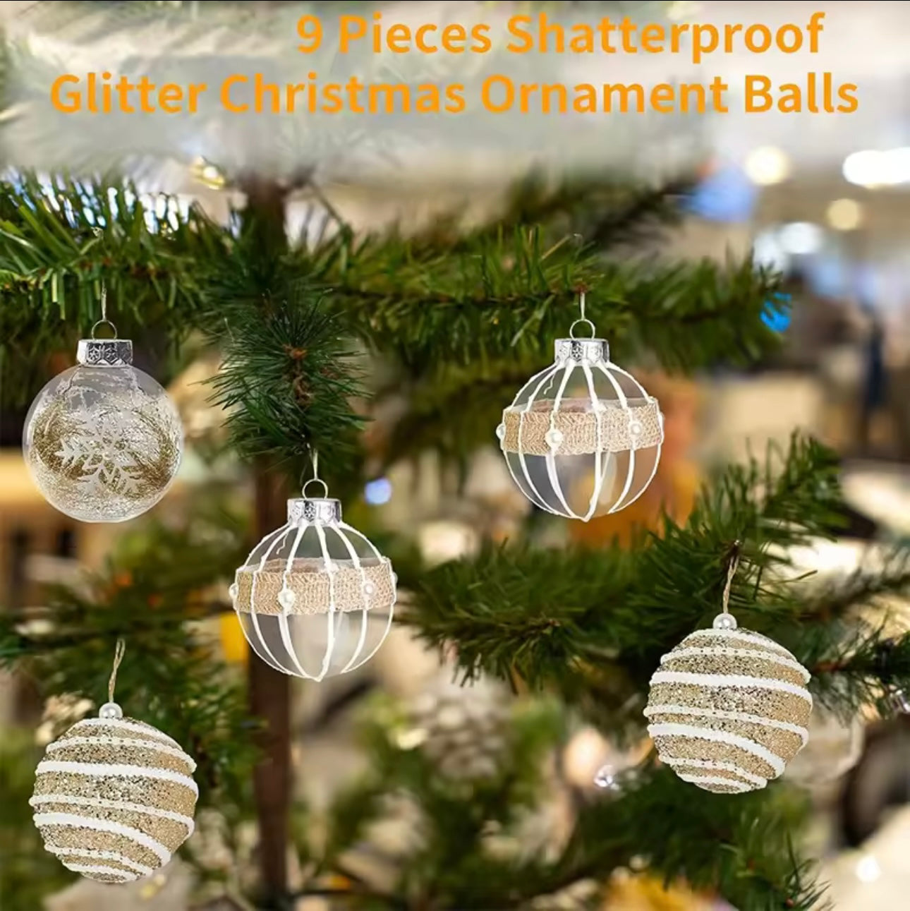 Zenora Gold Christmas Ball Ornament Set