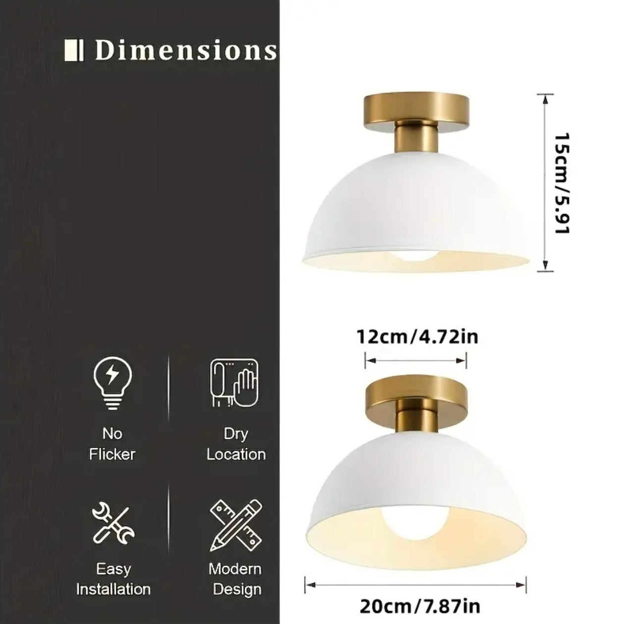 Modern Nordic White & Gold Ceiling Light Fixture