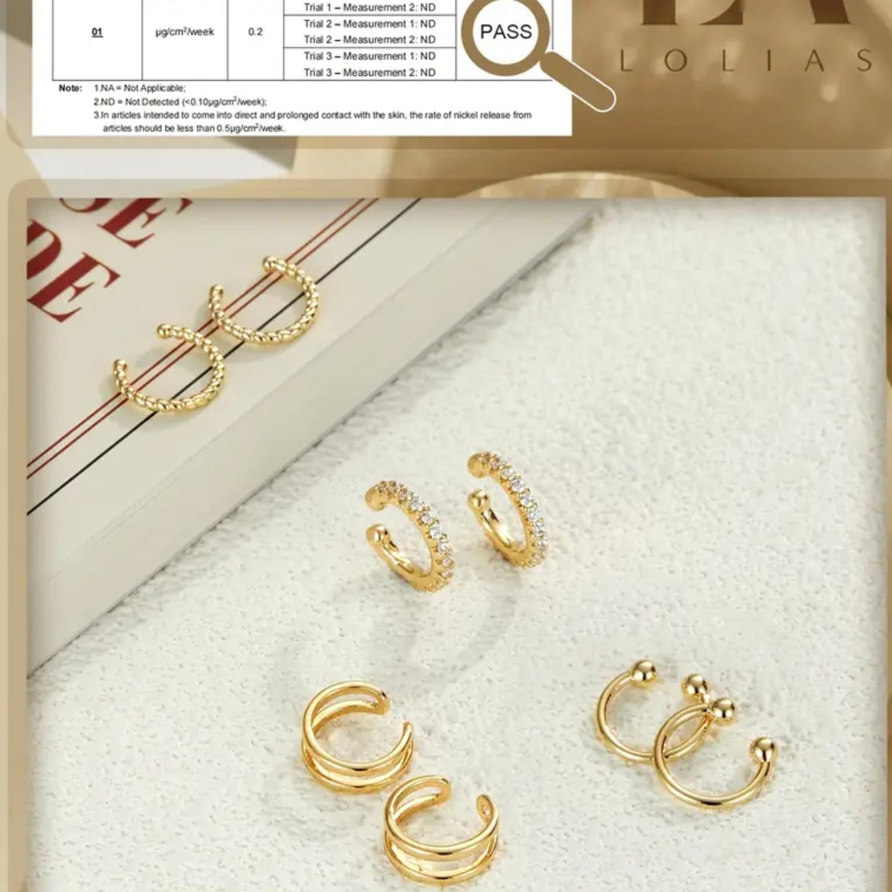 Aurora Gold Plated Adjustable Ear Cuff Set