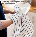 Zenora 4-Piece Black & White Striped Kitchen Towel Set