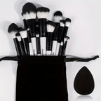 Zenora 18pcs Professional Makeup Brush Set with Velvet Bag and Beauty Spong