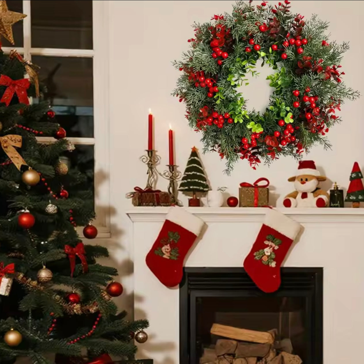 Zenora 40cm Christmas Red Berry Winter Wreath