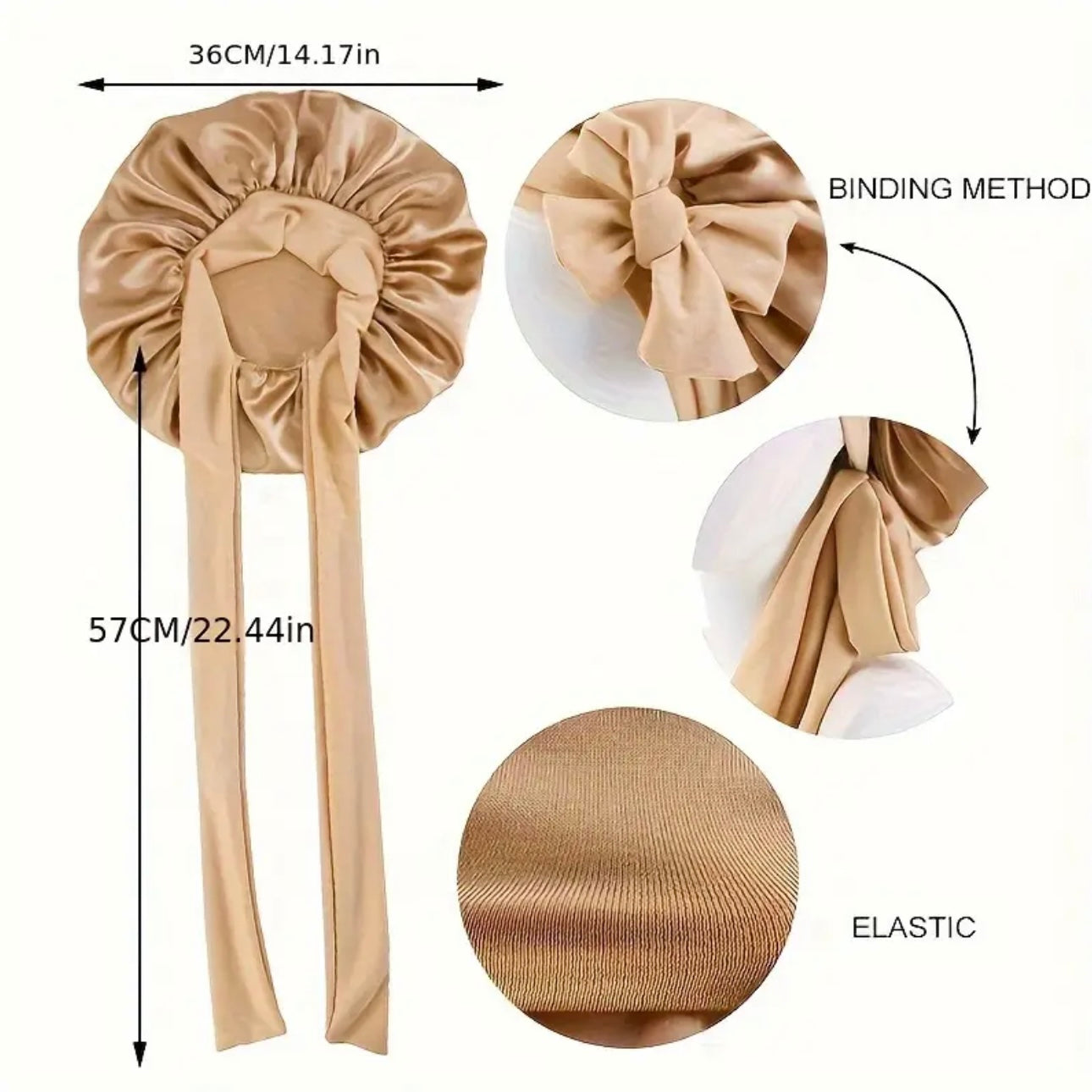 Zenora 3-Piece Colorful Elastic Sleep Cap Set