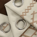 Zenora Luxury Double Rhombus Embroidered Blackout Curtain Set