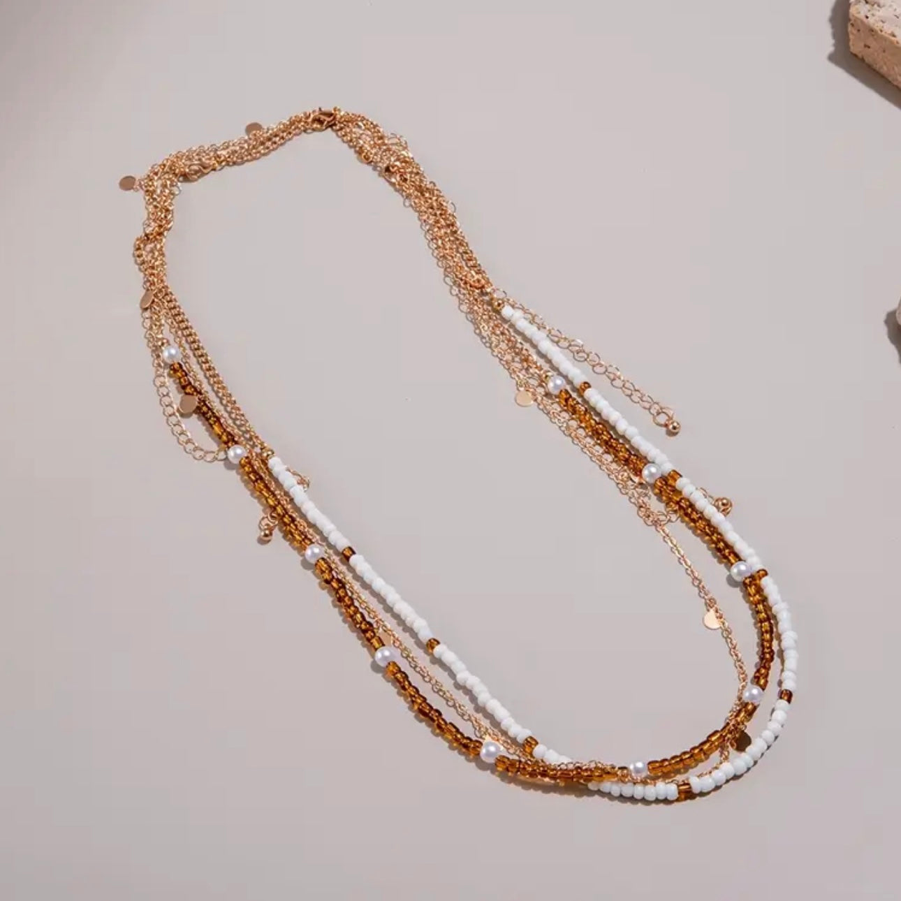 3-Piece Boho Beaded Waist Chain Set — Pearl & Charm Edition