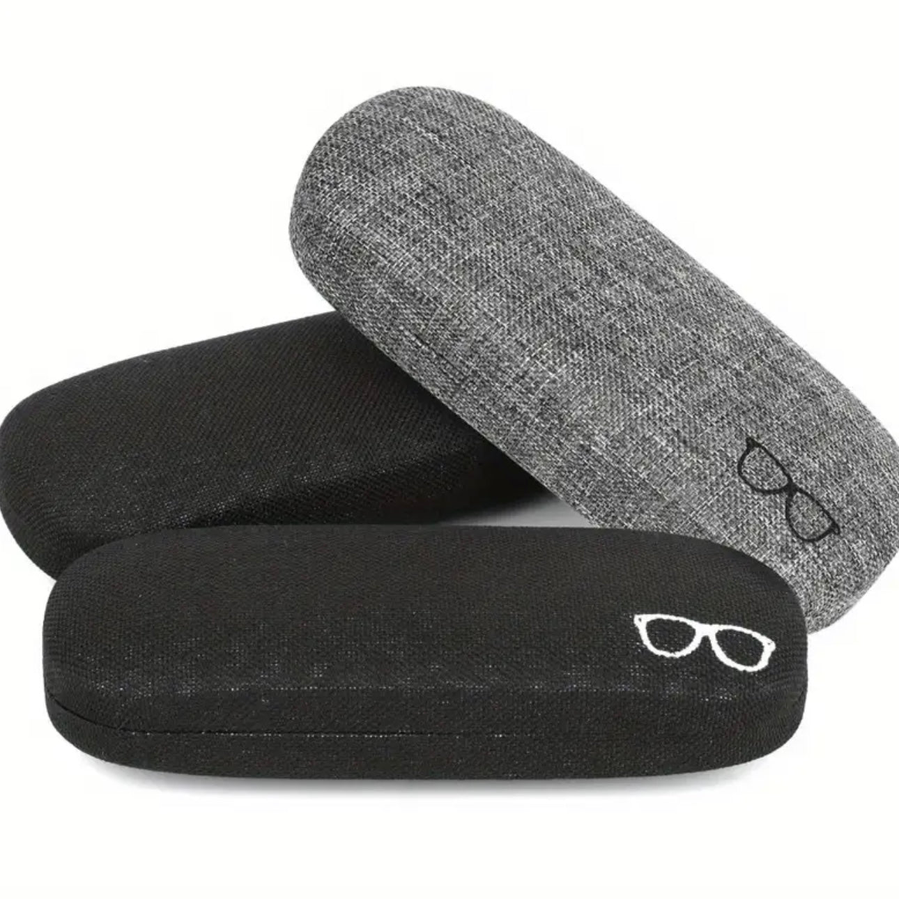 3-Pack Stylish Hard Shell Eyeglass Cases – Minimalist Multi-Color Set
