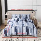 Zenora 3-Piece Carlo Deep Blue Letter Print Comforter Cover Set