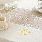 Zenora Minimalist Striped Beige Coffee Table Cover