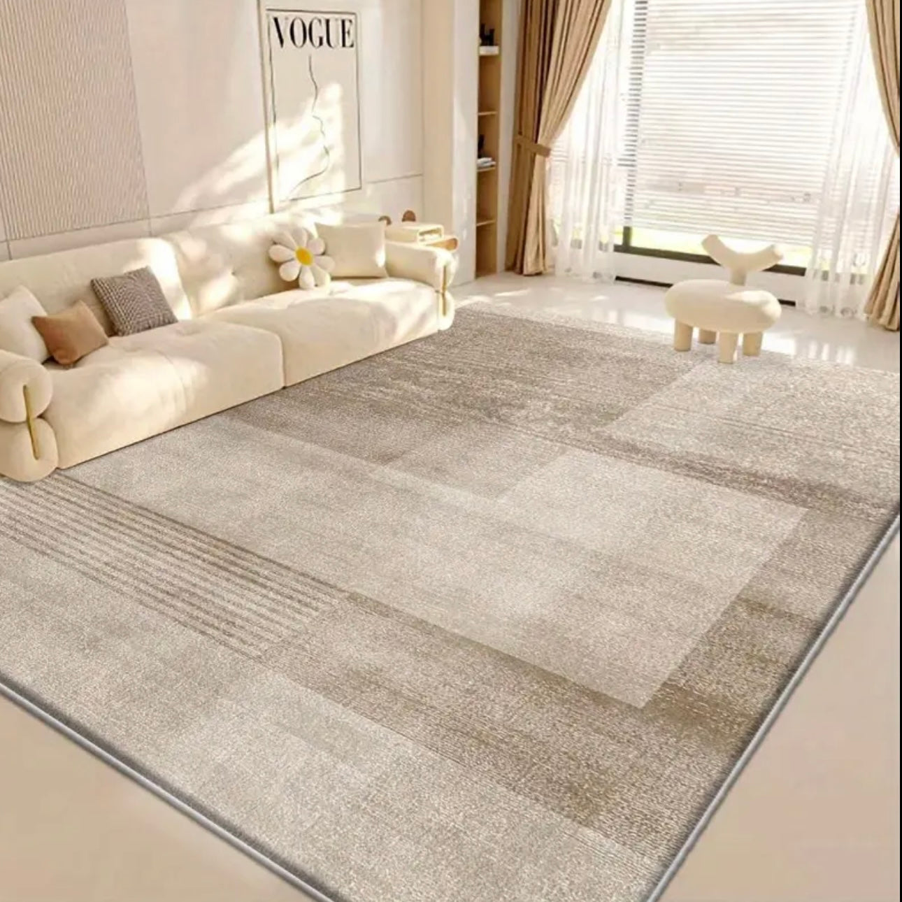 Zenora Velvet Floral Washable Modern Mat