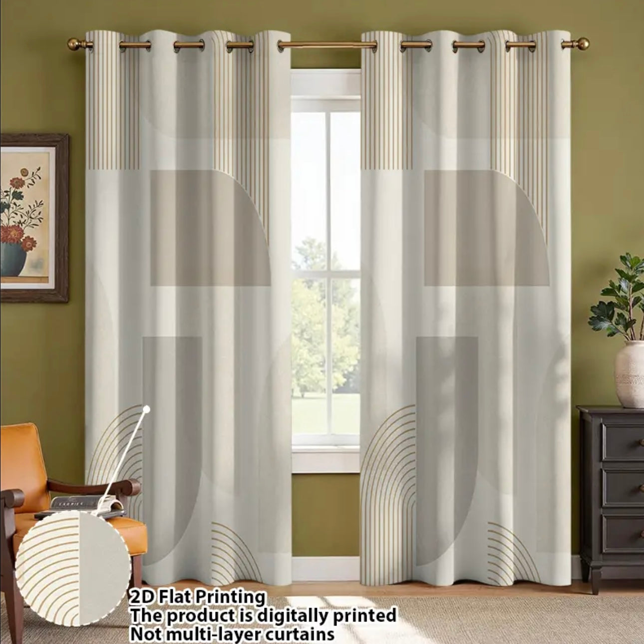 Zenora 2-Piece Modern Geometric Blackout Curtains
