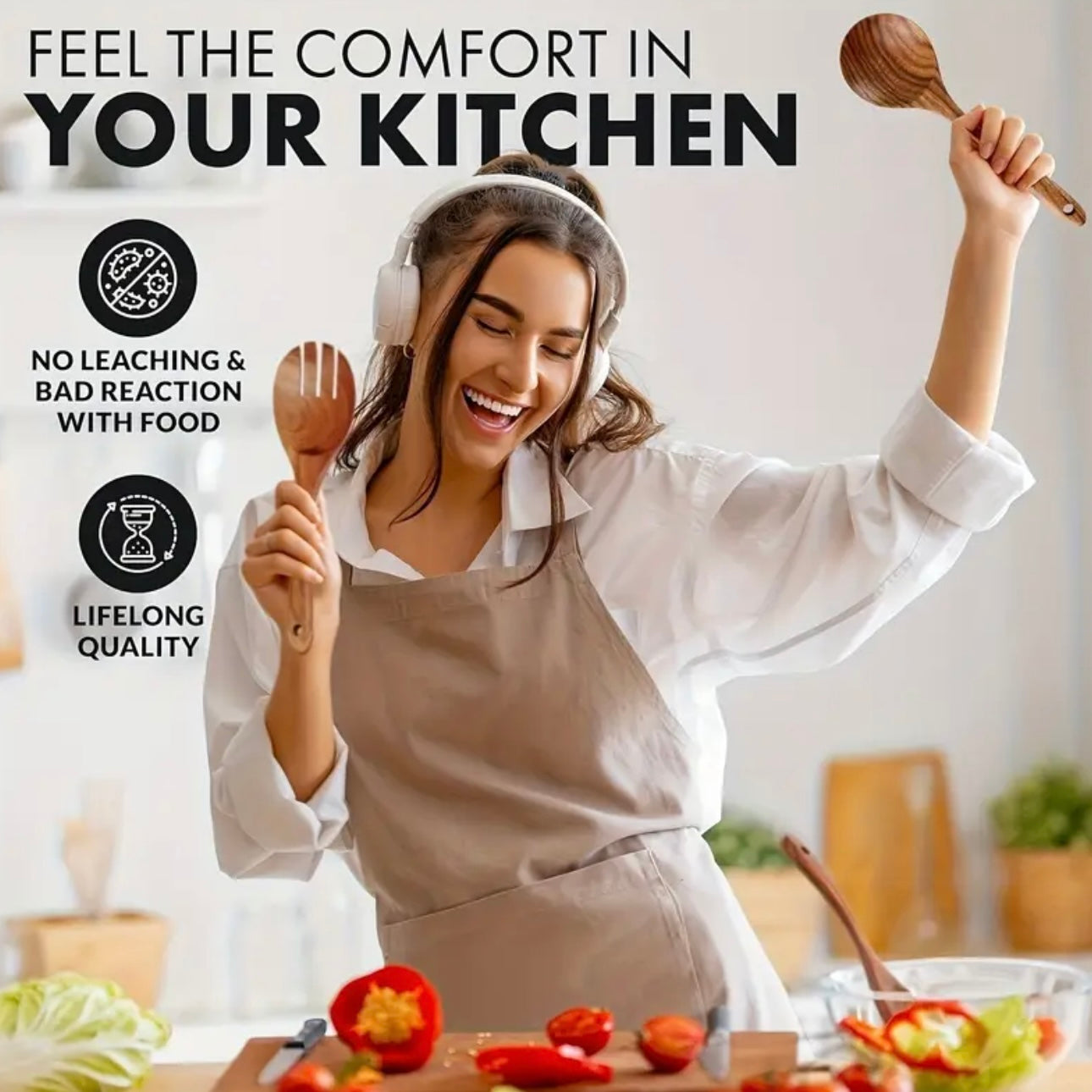 Zenora 9-Piece Wooden Cooking Utensil Set